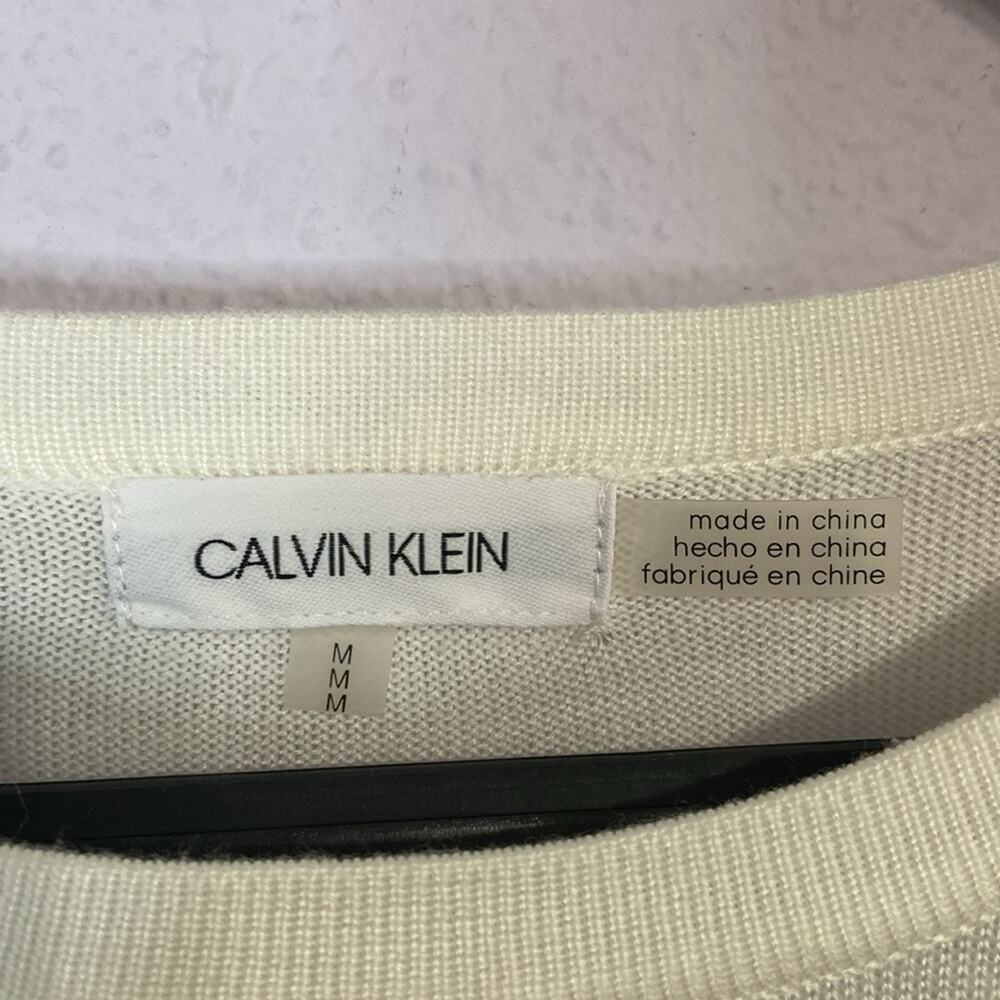 Calvin Klein Women Ivory Pullover Longsleeve Blouse Size M - Picture 5 of 6